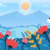 Flat Style Landscape Mountain Background