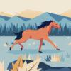 Horse Running Illustration