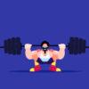 2D Weightlifting Character Illustration