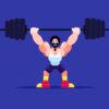 2D Weightlifting Character Illustration