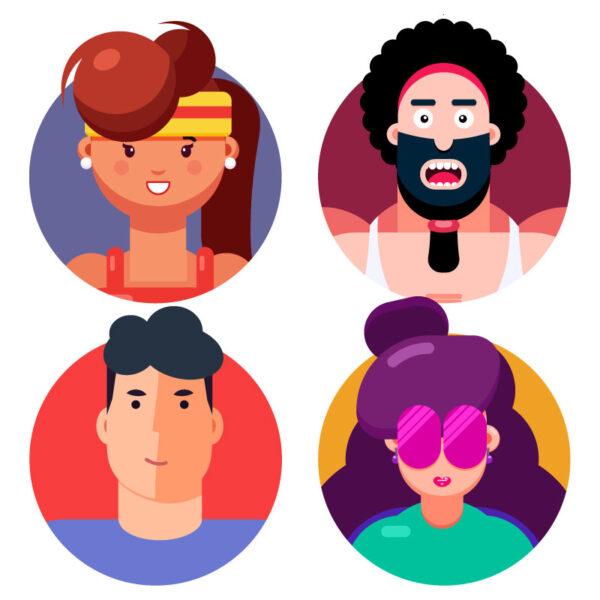 Flat Style Character Portrait Illustration