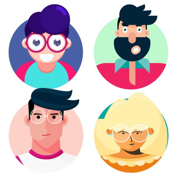 Flat Style Character Portrait Illustration