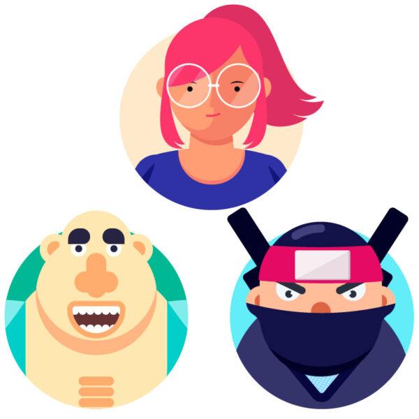 Flat Style Character Portrait Illustration