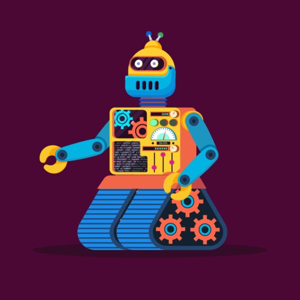 2D flat style Robot